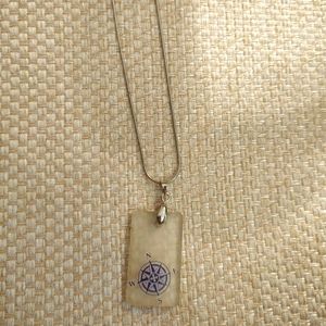 Silver compass rose necklace